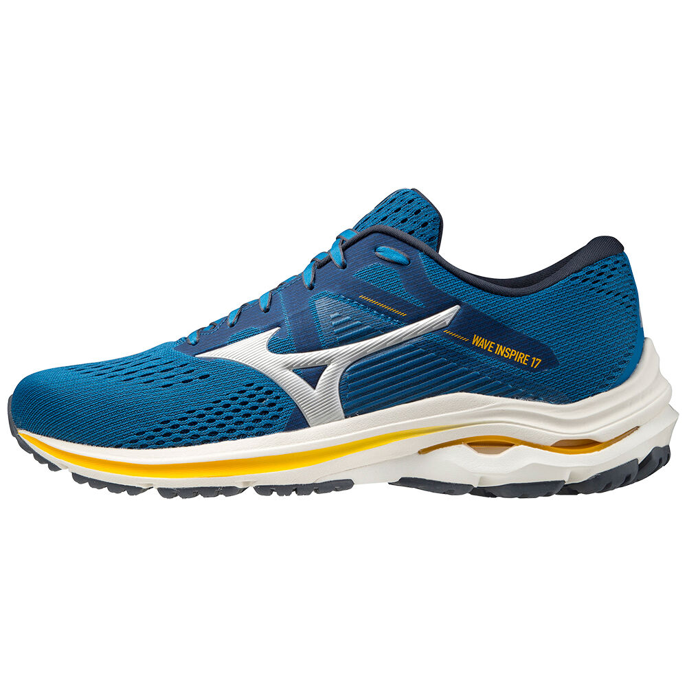 Panske Bezecke Topanky Mizuno Wave Inspire 17 Modre/Strieborne Vypredaj RXQJ43260